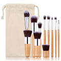 11 Bambusgriff Make -up -Pinsel -Set Lidschattenbürsten Schönheitswerkzeuge